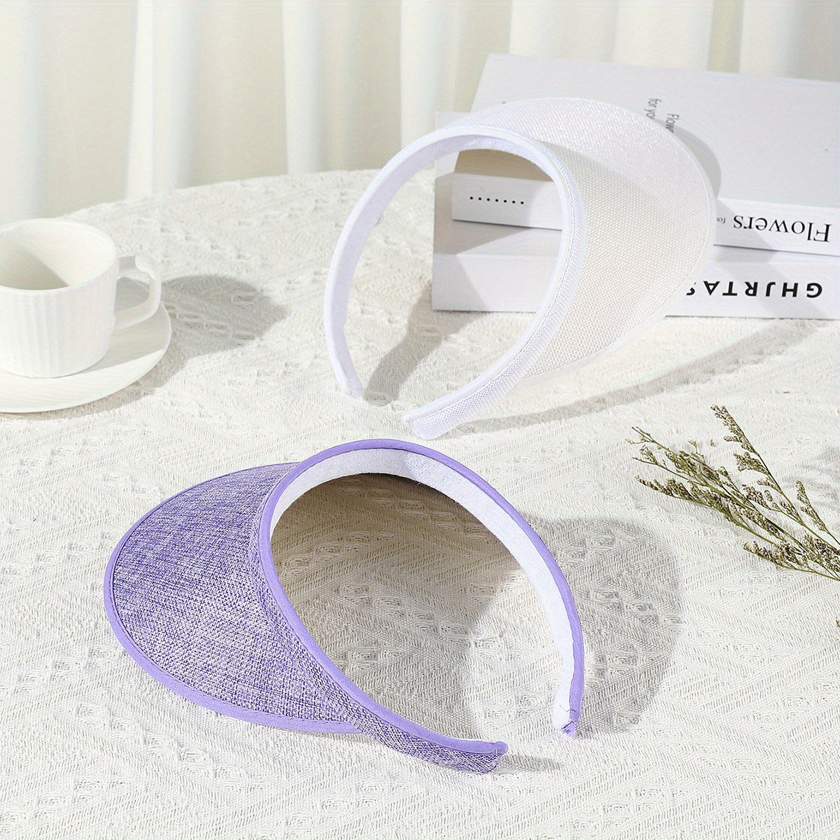 2pcs Sun Visor Hat UV Protection Wide Brim Hat for Women