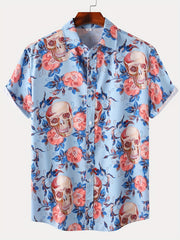 Autumn Men's Halloween Print Short Sleeve Shirt