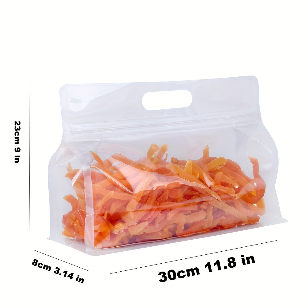 10pcs Reusable Leakproof Silicone Food Storage Bag for Snacks & Fruits