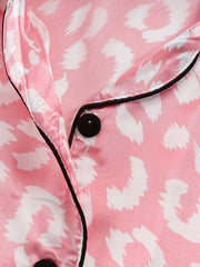 Girls 2pcs Loungewear Leopard Print Pajamas Set