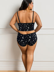Moon & Star Print Bra & Panty Set