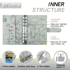 Waterproof Portable A6 Marbled Notebook Budget Book