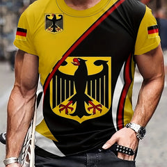Eagle Pattern Print Men's Short Sleeve T-shirt