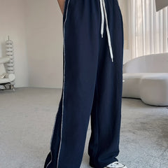 Striped Wide Leg Fitness Trousers