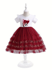 Sequin Moon And Stars Tutu Princess Dress With Bow