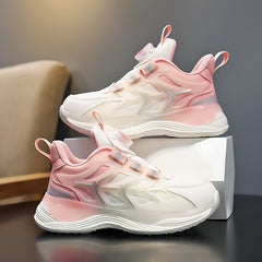 Girl's Gradient Colour Sneakers With Rotating Buckle