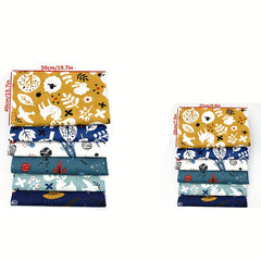 6pcs Soft Cotton Printed Fabric Plant Twill Sheet DIY Patchwork