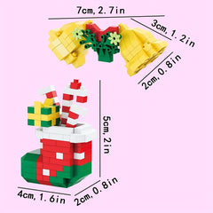 Christmas Building Blocks Toy Set with Santa, Elf, Snowmen & More