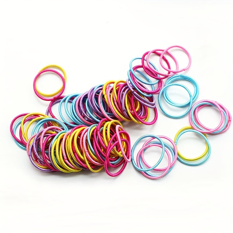 100pcs Multicolor Hair Ties Ponytail Holder for Baby Girls