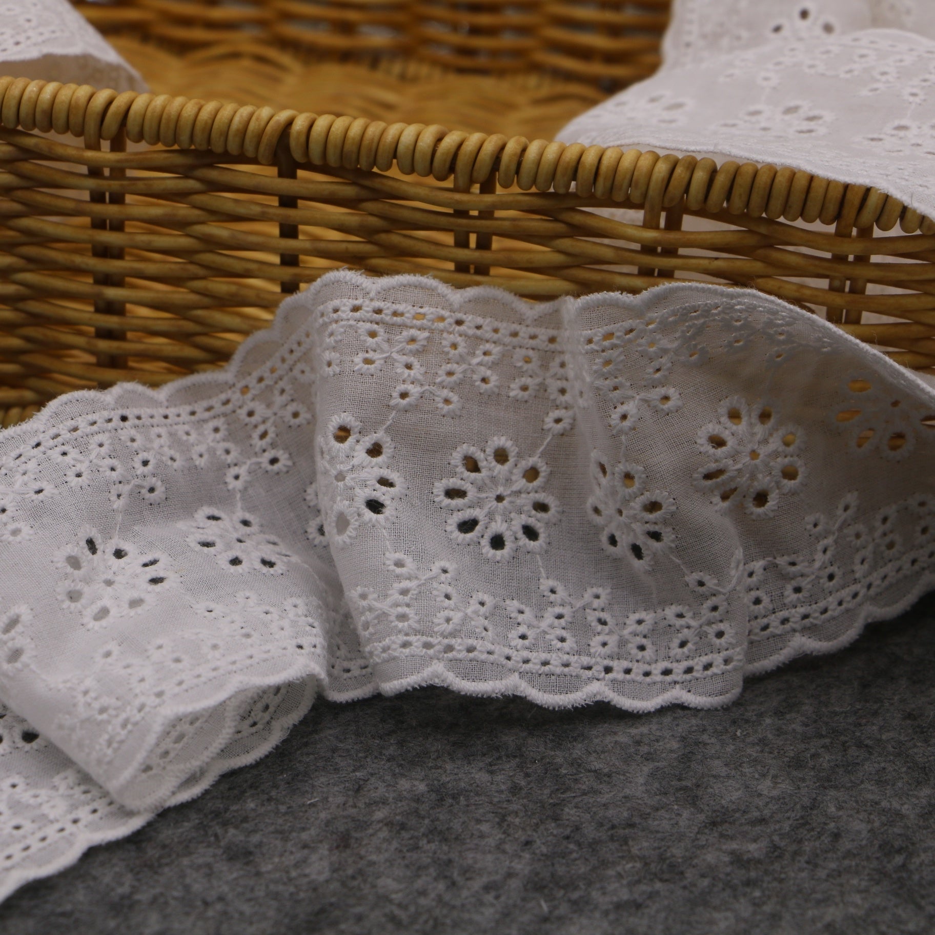 Cotton Cloth Double sided Embroidery Flowers Lace DIY Sewing Crafts
