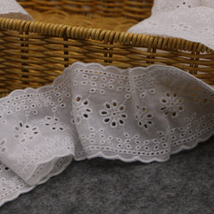 Cotton Cloth Double sided Embroidery Flowers Lace DIY Sewing Crafts