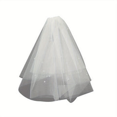 Flowing Double Layer Wedding Veil Classic Bridal Headpiece