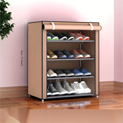 Stainless Steel Shoe Rack Dustproof Shoe Cabinet Floor Standing Shoe Storage
