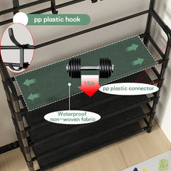 Shoe Rack Coat Rack with Storage Shelves & Hooks