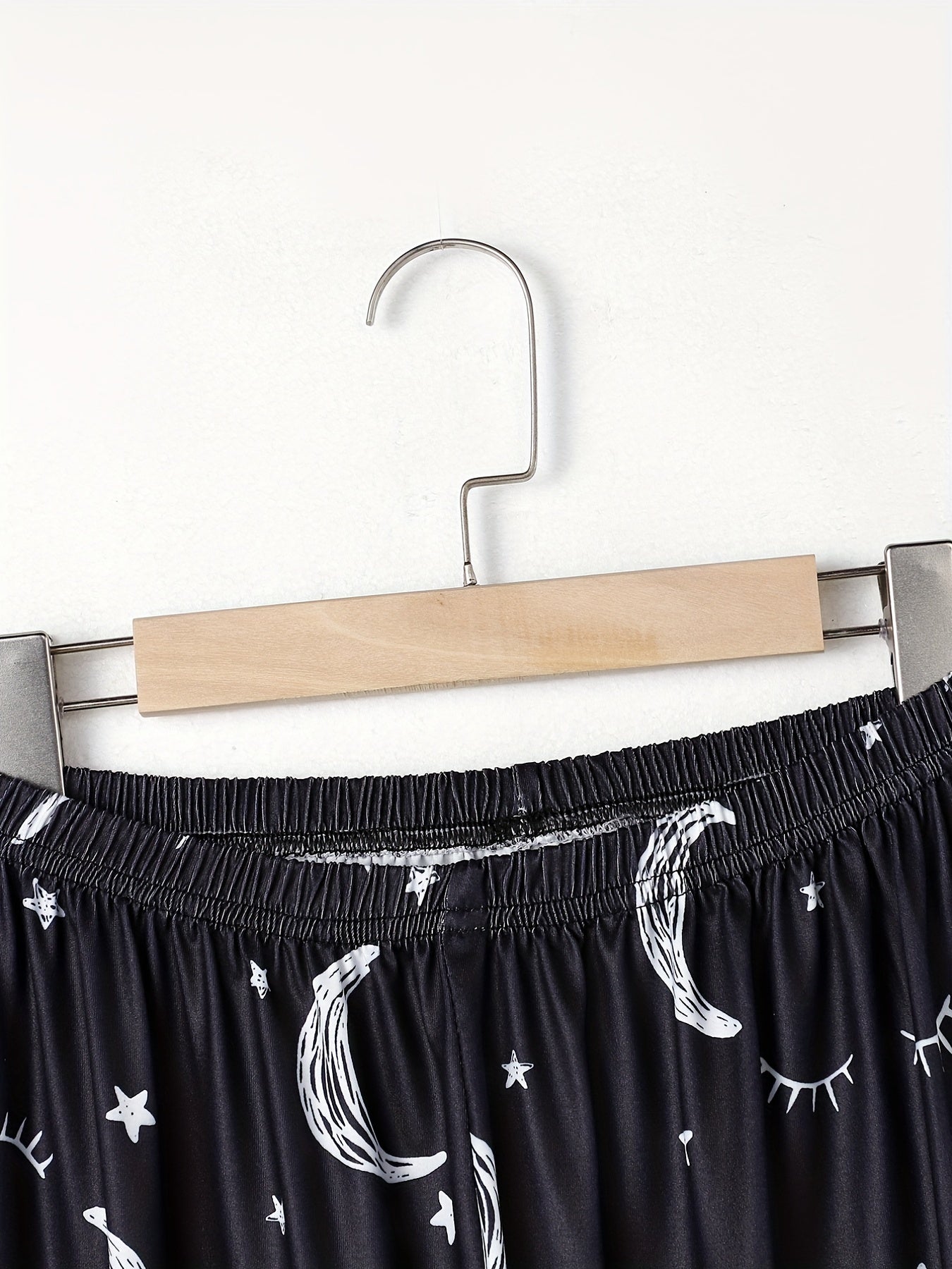 Moon & Star Print Sleep Bottom Cozy Long Pants Women's Loungewear