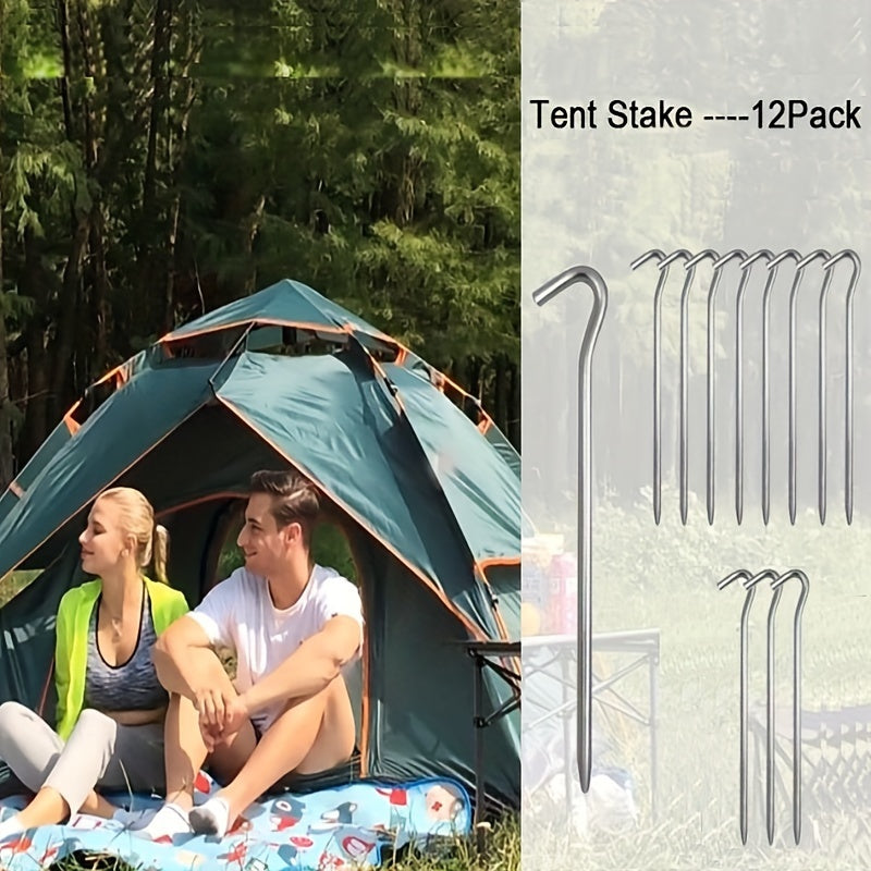 12pcs Aluminum Canopy Nails Tent Pegs Ground Nails Camping Accessories