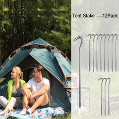 12pcs Aluminum Canopy Nails Tent Pegs Ground Nails Camping Accessories