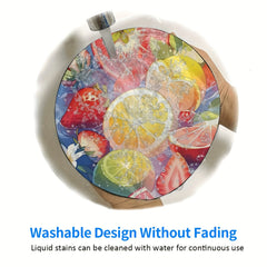 Fruit Pattern Round Mouse Pad 20x20cm for Games & Office