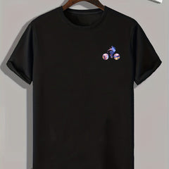Cycling Girl Print Men's Comfy T-shirt for Outdoor Summer