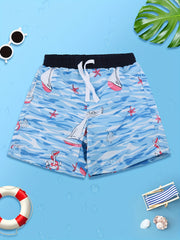 Boys Planet Rocket Shark Sailboat Surfing Shorts Swimming Trunks