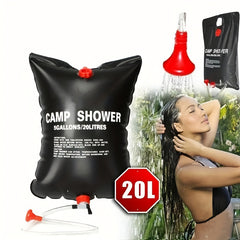 20L Camping Shower Bag with Solar Heater 5 Gallon Capacity