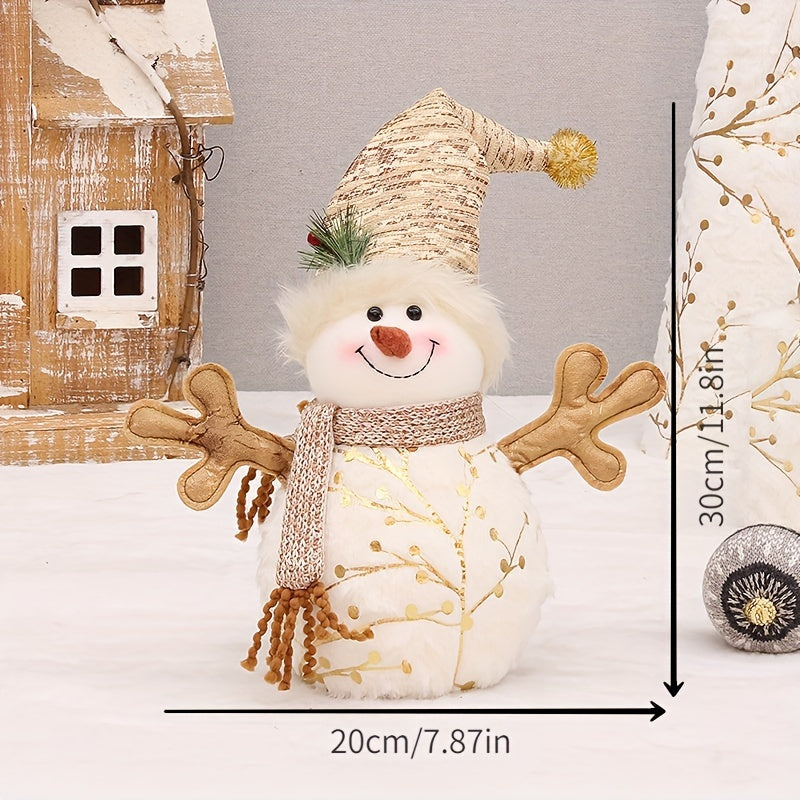 Snowman Doll Ornament Plush Pointed Hat Christmas Tree Decoration