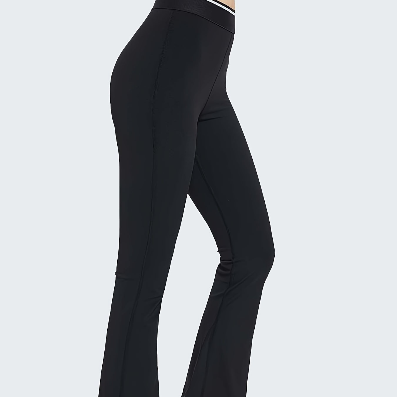 High Waist Bell Bottom Yoga Pants Loose Fit Fitness Bootleg Pants