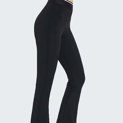 High Waist Bell Bottom Yoga Pants Loose Fit Fitness Bootleg Pants