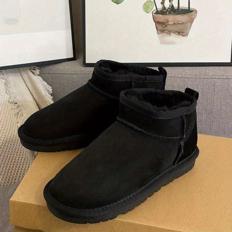 Women's Snow Boots Plush Lined Slip On Short Boots