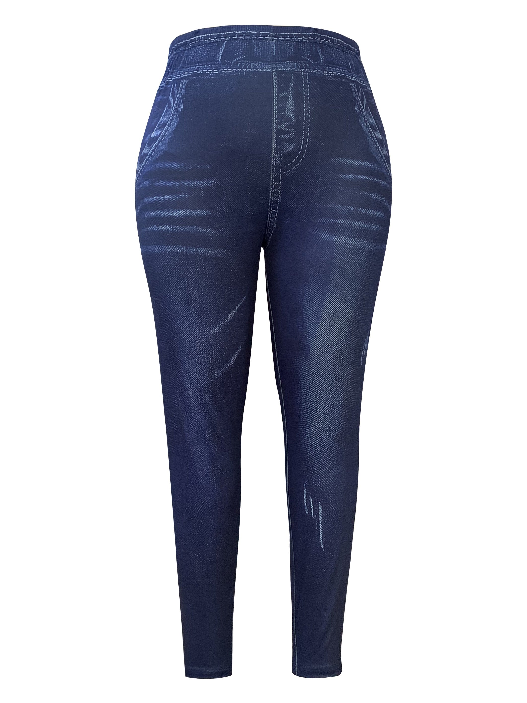 Denim Print High Rise Skinny Leggings