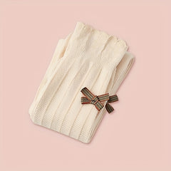 Baby Girls Lace Leggings Bow Decor Cotton Pantyhose Tights Pants