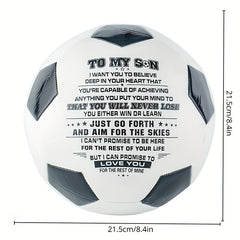 Soccer Ball 'Dad Mom To Son I Love You' Gift (No Pump)