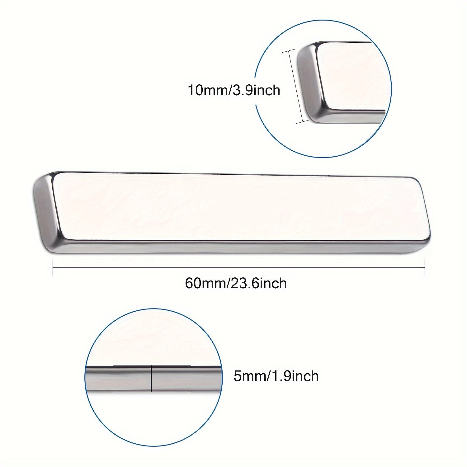 4pcs Neodymium Bar Magnets Bundle - Rare Earth Magnets w/ Adhesive - 60x1