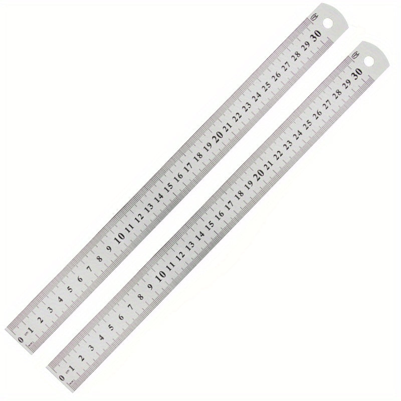 12in Stainless Steel Ruler for Student School Office