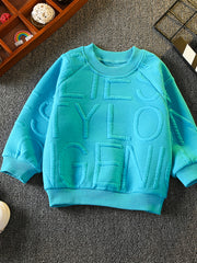 Boys Textured Pullover Crew Neck Sweatshirt