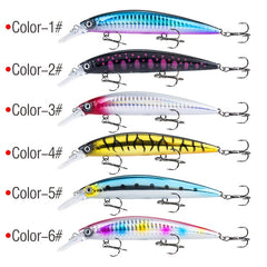 6pcs 36g Long Hard Bait Three Treble Hooks Fishing Lure Bionic Minnow Bait