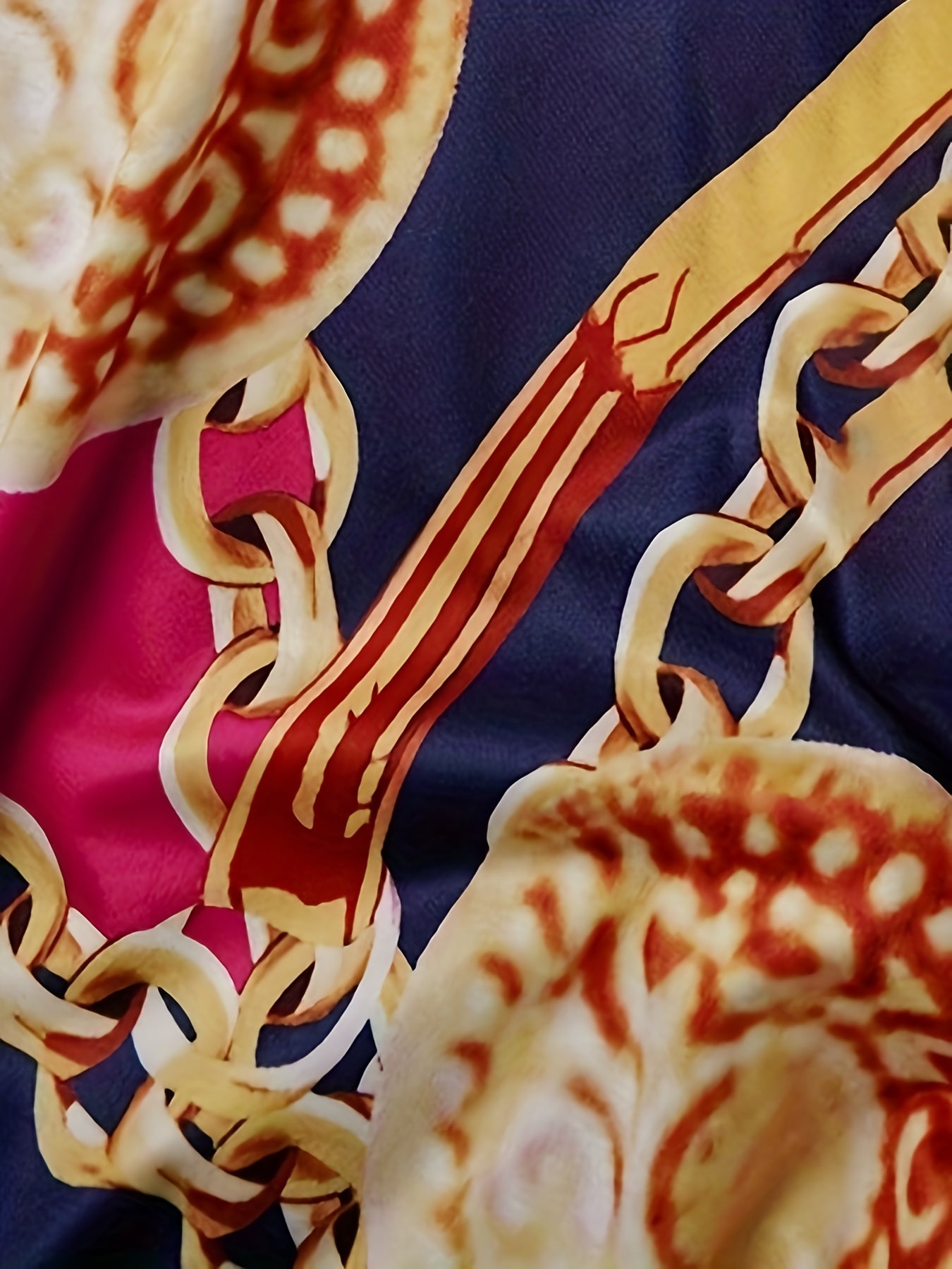 Colorblock Chain Print Maxi Dress