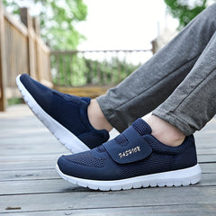 Men's Mesh Hook And Loop Casual Shoes For Jogging