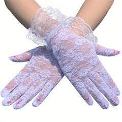 Solid Lace Gloves Bridal Wedding Party Favor Decorations