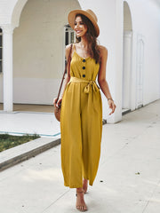 Wide Leg Cami Jumpsuit Sleeveless Casual Jumpsuit Spring & Summer