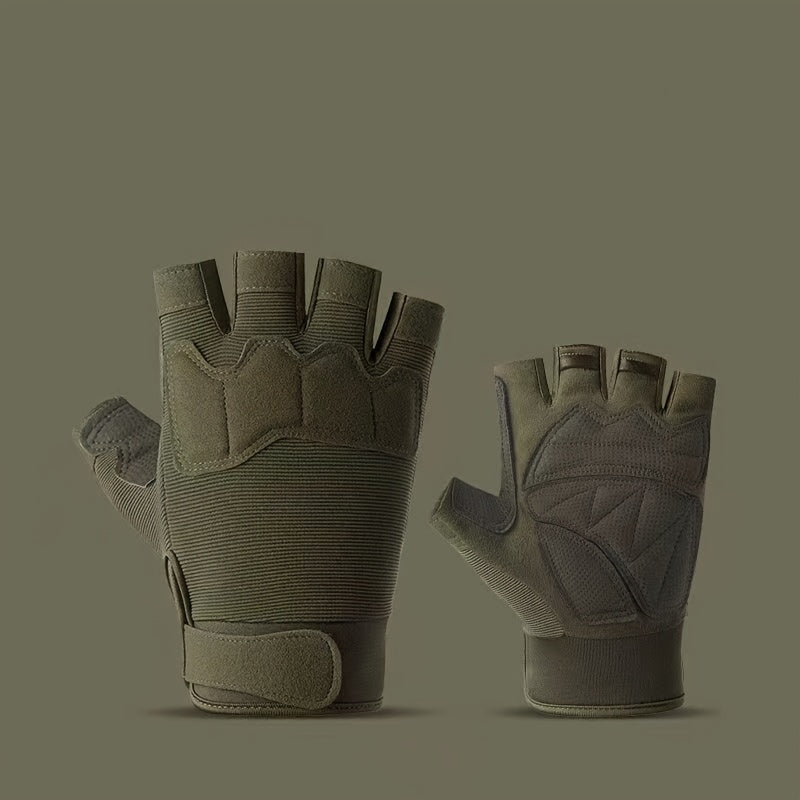 Green Men's Cycling Gloves Half Finger Sports Fitness Non-slip