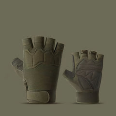 Green Men's Cycling Gloves Half Finger Sports Fitness Non-slip