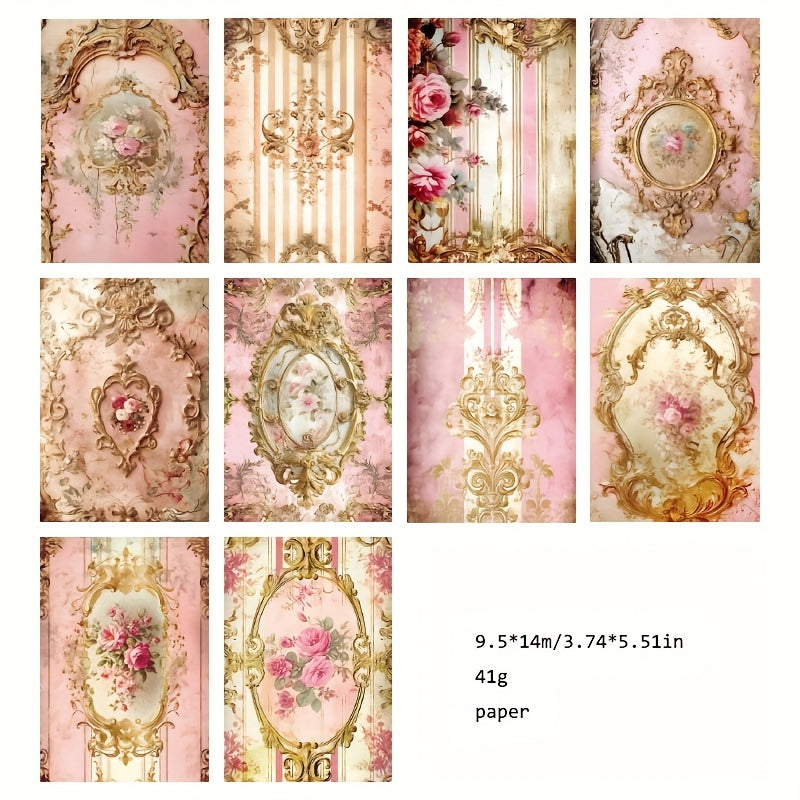 30pcs Retro Dream Flower Theme DIY Collage Material for Diary Decoration