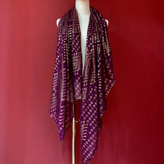 Hot Stamping Purple Cotton Scarf Women Hijab Turban