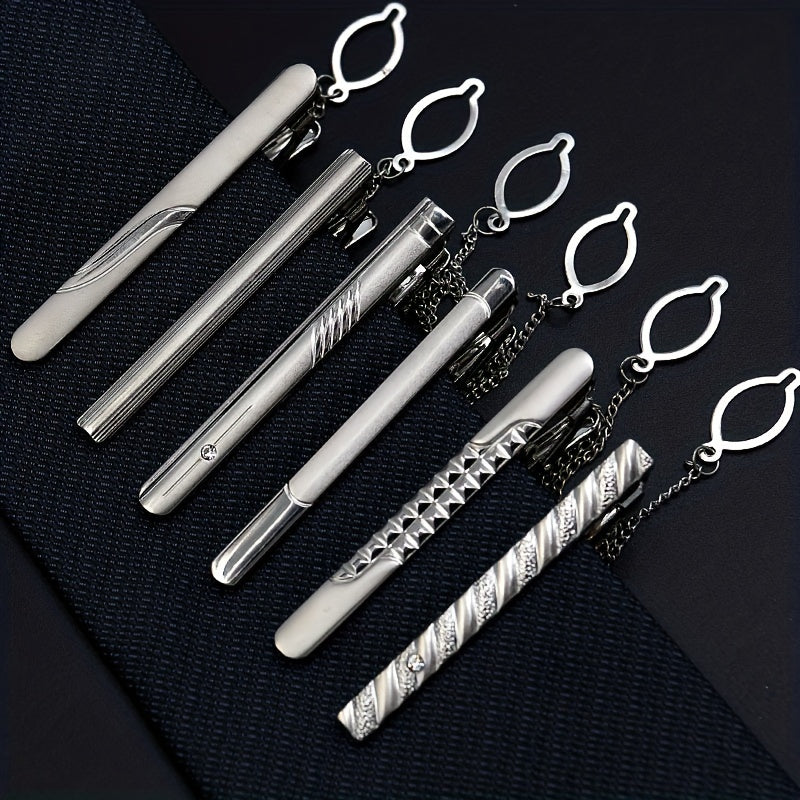 Men's Formal Silver Tie Clip Business Collar Clip