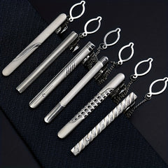 Men's Formal Silver Tie Clip Business Collar Clip