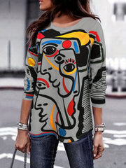 Abstract Graffiti Print Pullover Sweatshirt