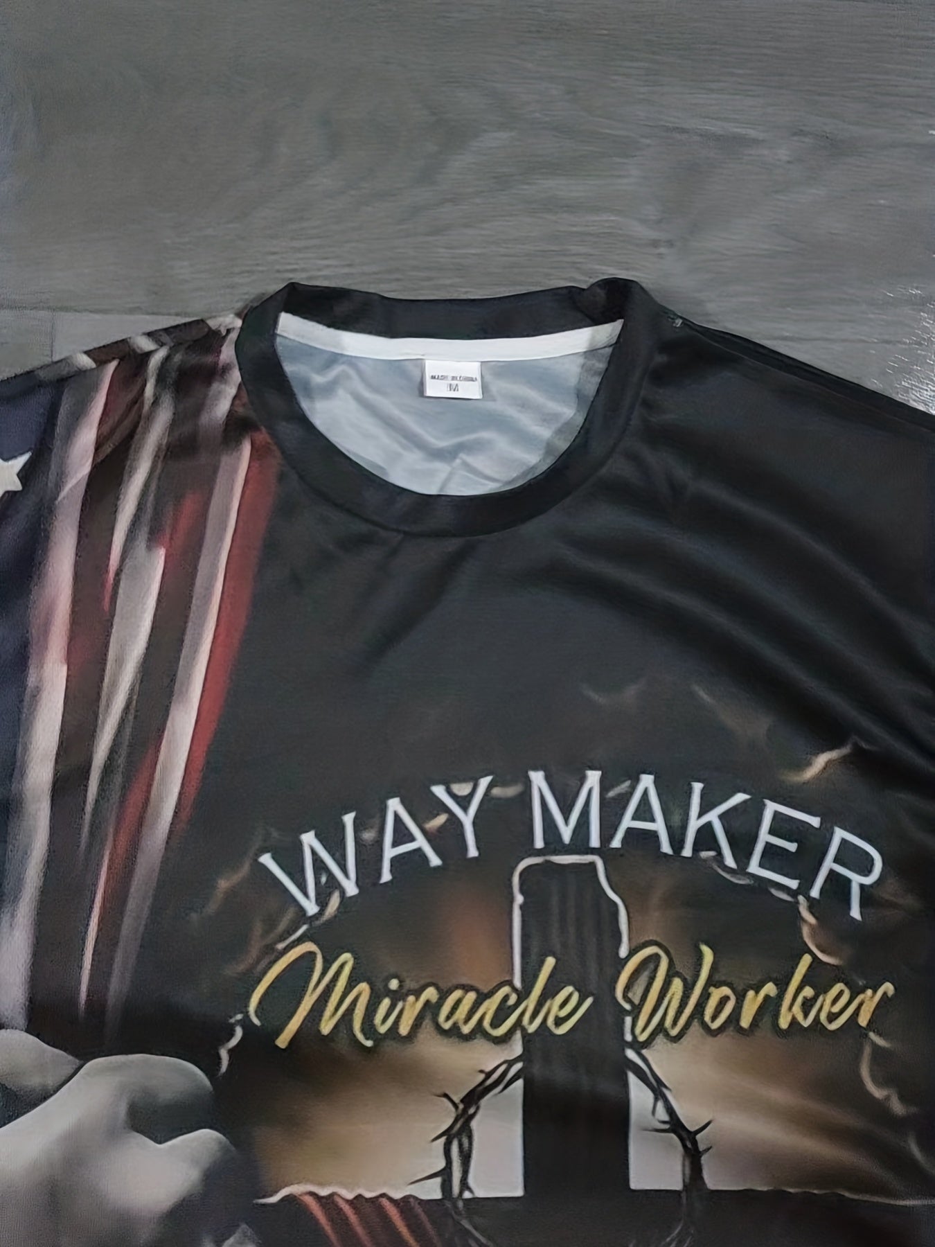Men's American Flag & Cross Graphic T Shirt - Summer Outfit