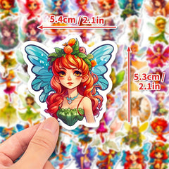 50pcs Butterfly Fairy Stickers Waterproof for Water Bottle Laptop