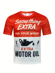 Men's 3D Print Tee Shirt Summer Casual Stretch Round Neck